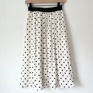 Express silky polka dot midi skirt size 00